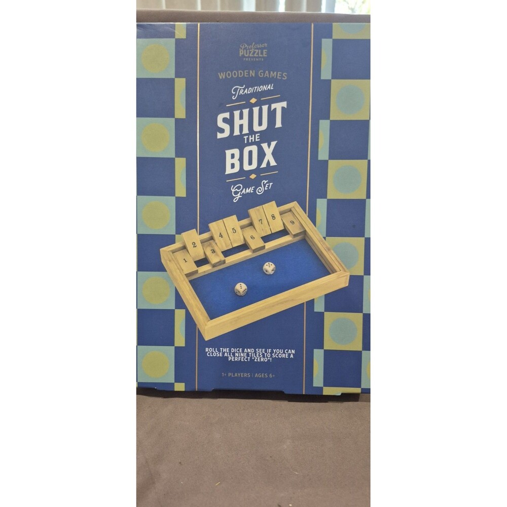 New Professor Puzzle Shut The Box Game Set Traditional Family Fun Wooden Puzzle